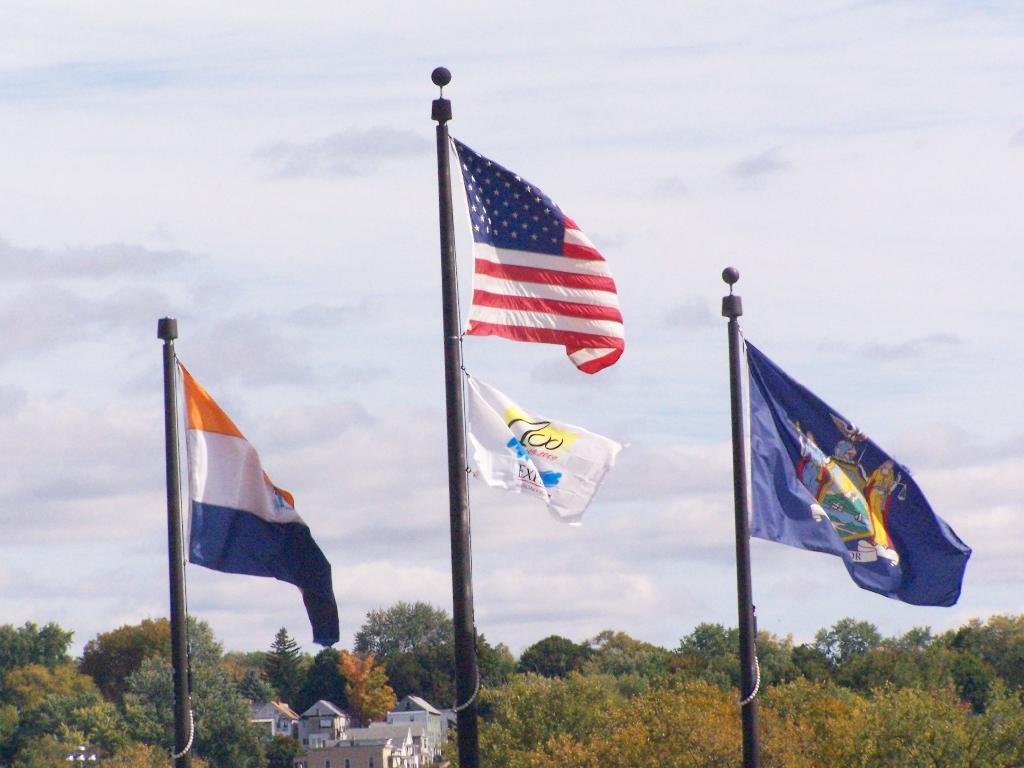 Photo: Flags at the Hudson's 400th Anniversary