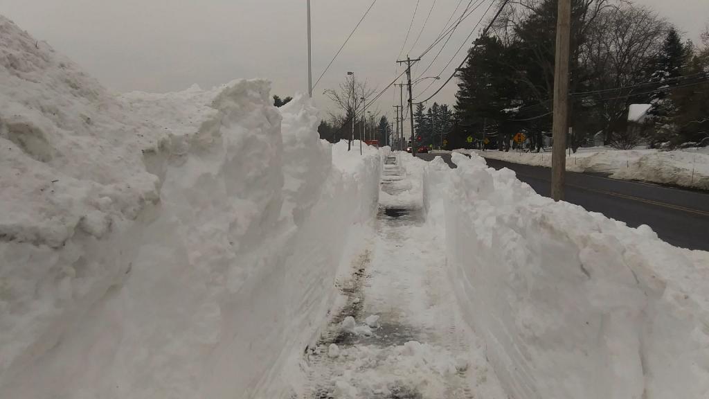 Photo: Big snow banks along the high school