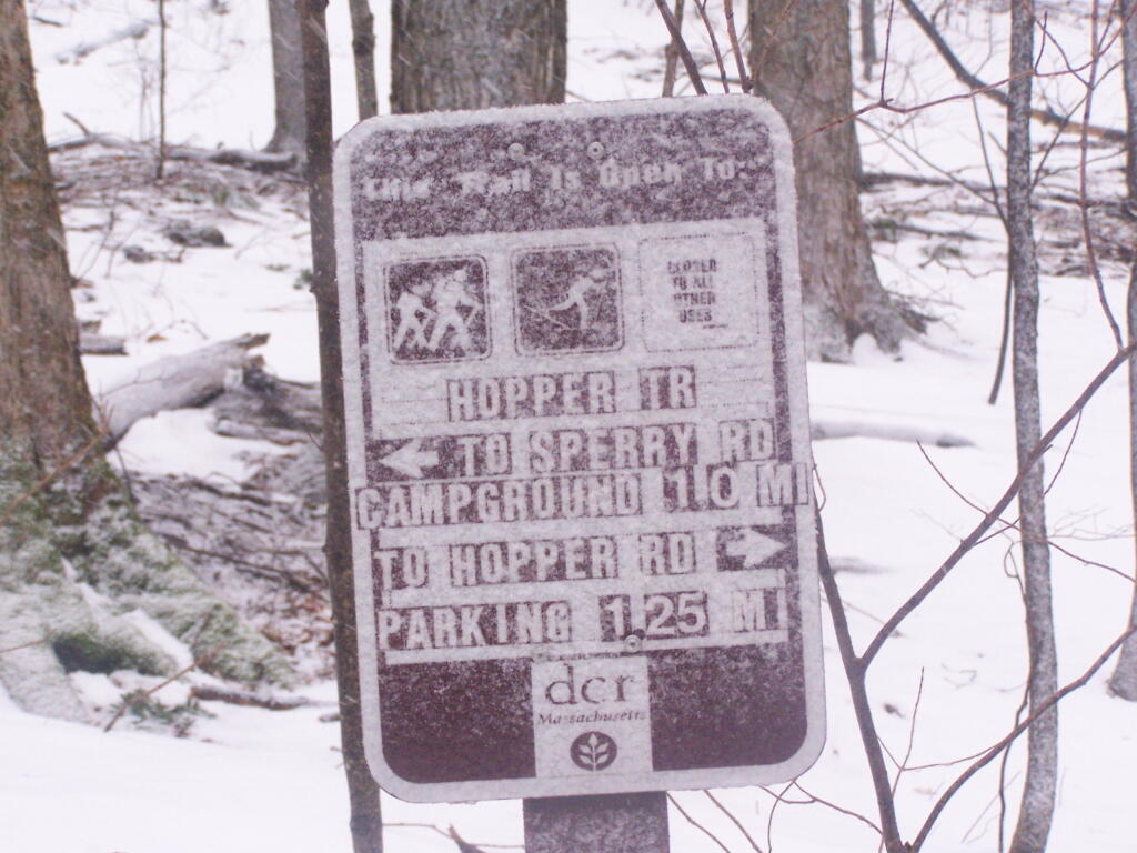 Photo: Hopper Trail Sign Covered With Snow