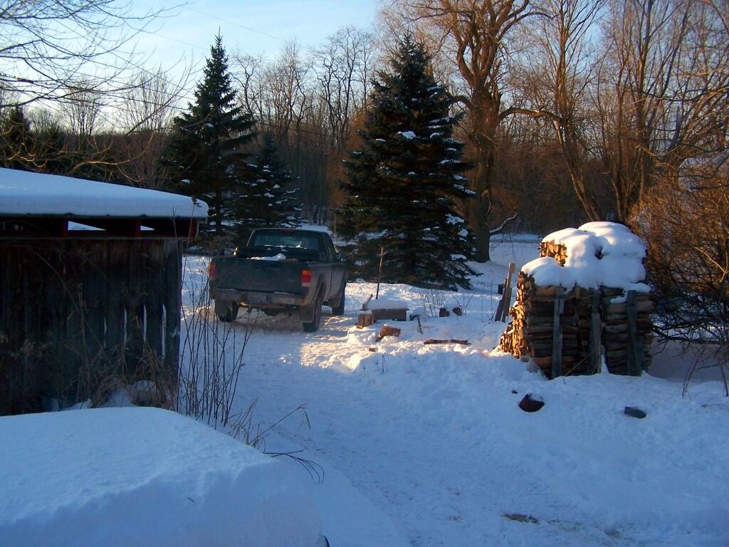 Photo: Truck By the Woodpile