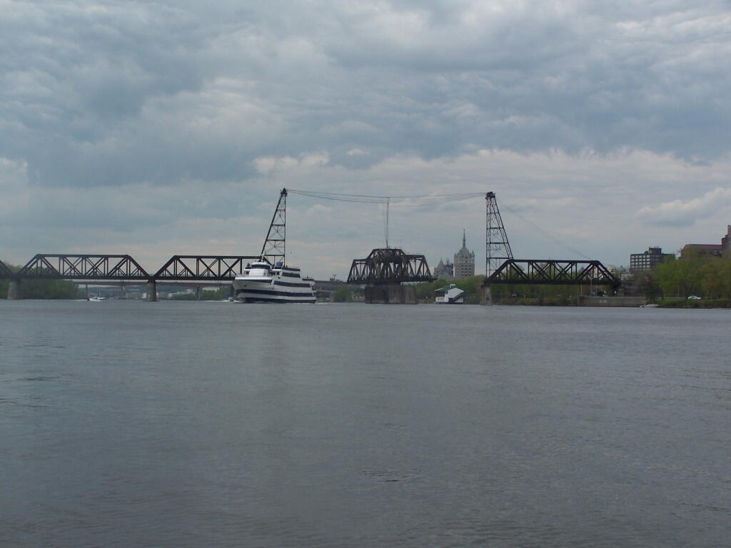 Photo: Big Boat Passes Livingston Ave Bridg