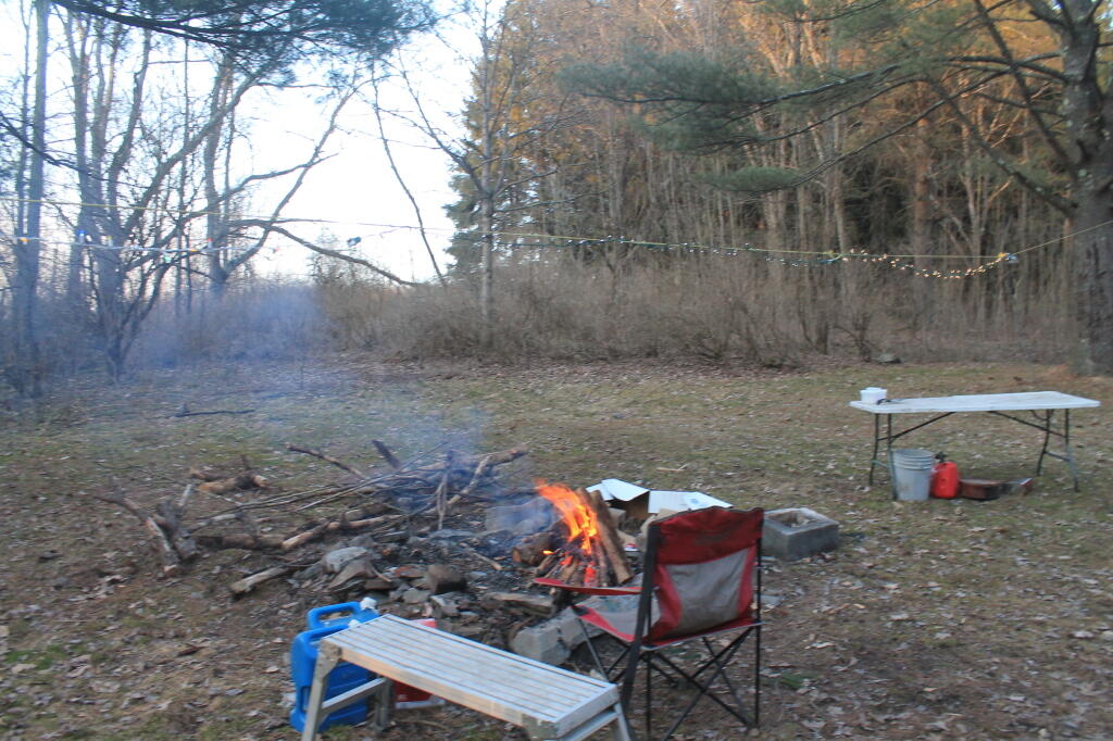 Photo: Getting the Fire Going