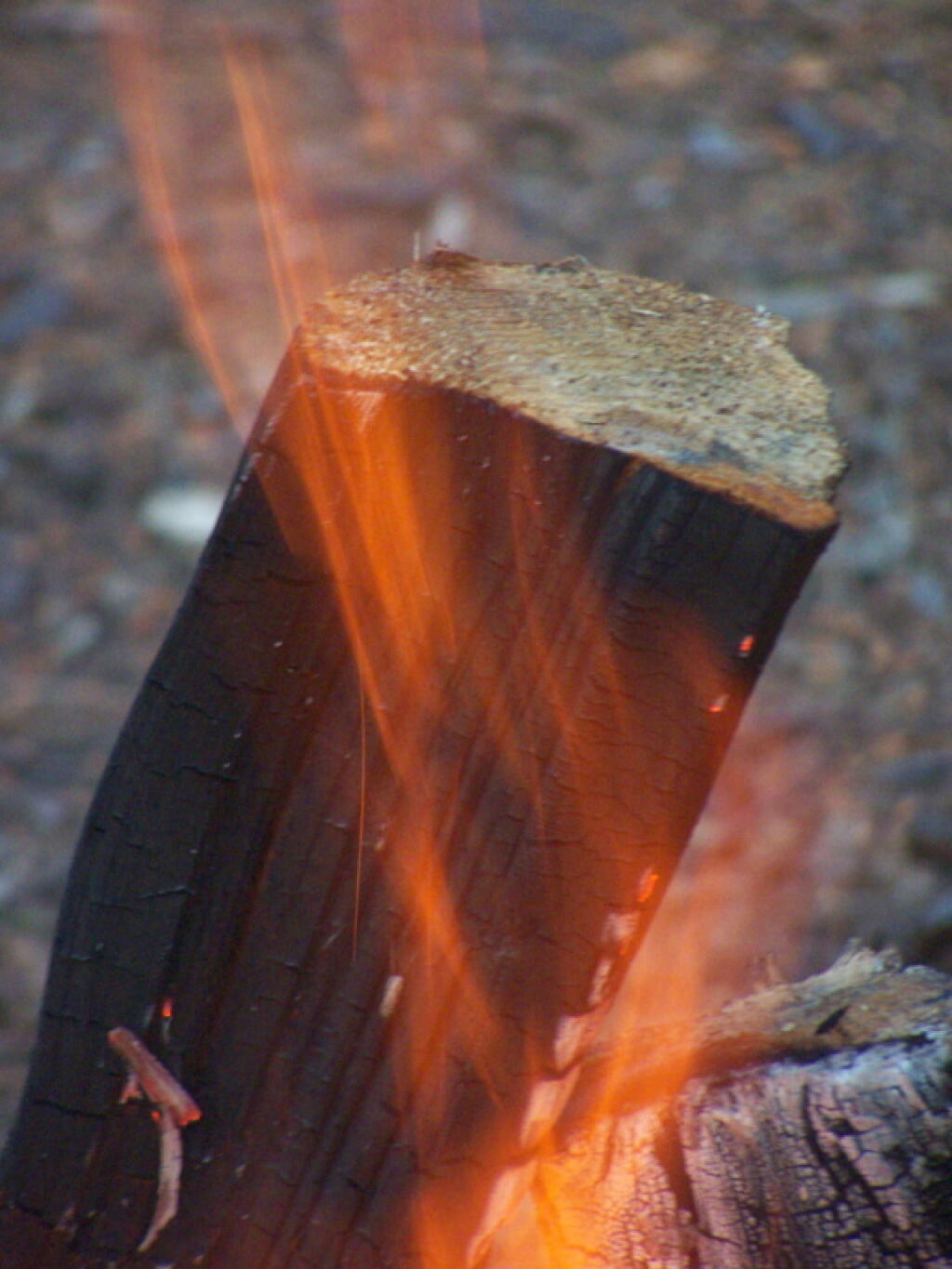 Photo: Flames Char the Wood