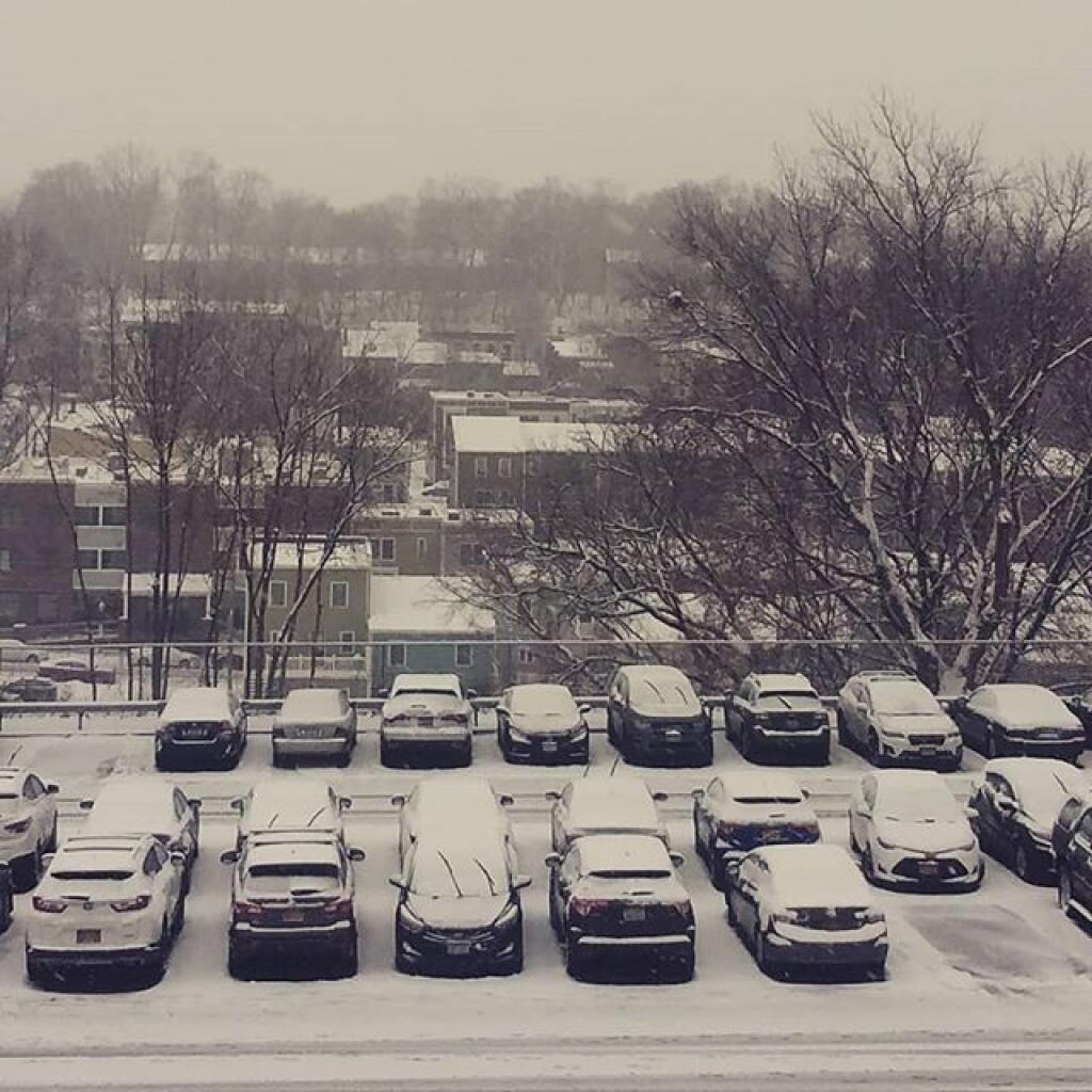 Photo: Snow falls over Sheridan Hollow