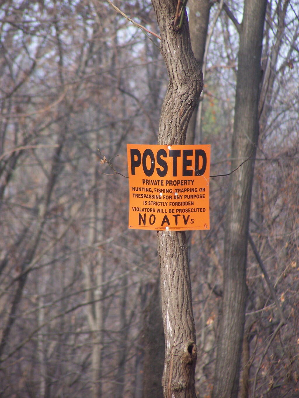 Photo: Posted Sign Along Rail Trail