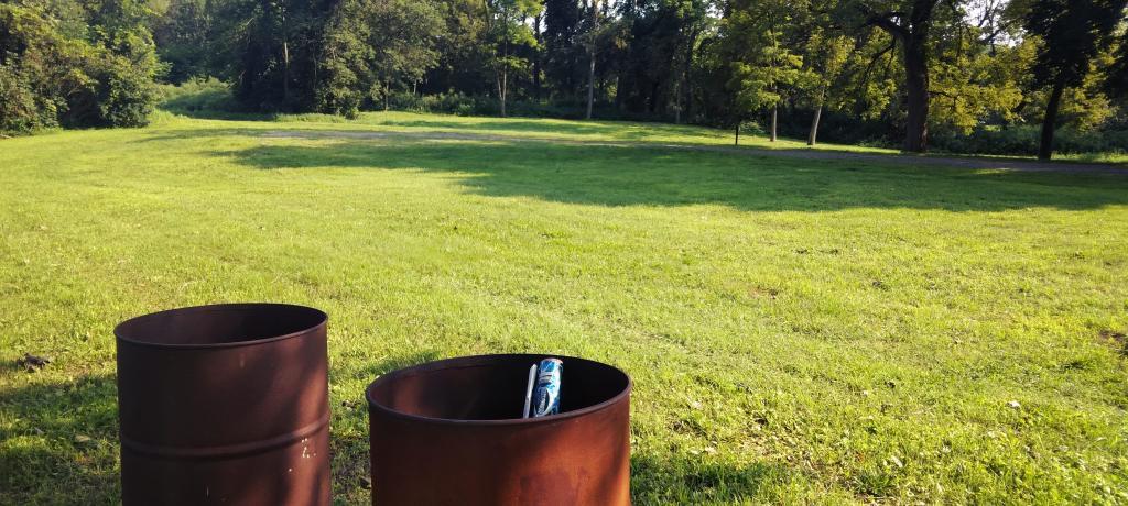 Photo: Trash Barrels at Old Erie Canal Lock 33