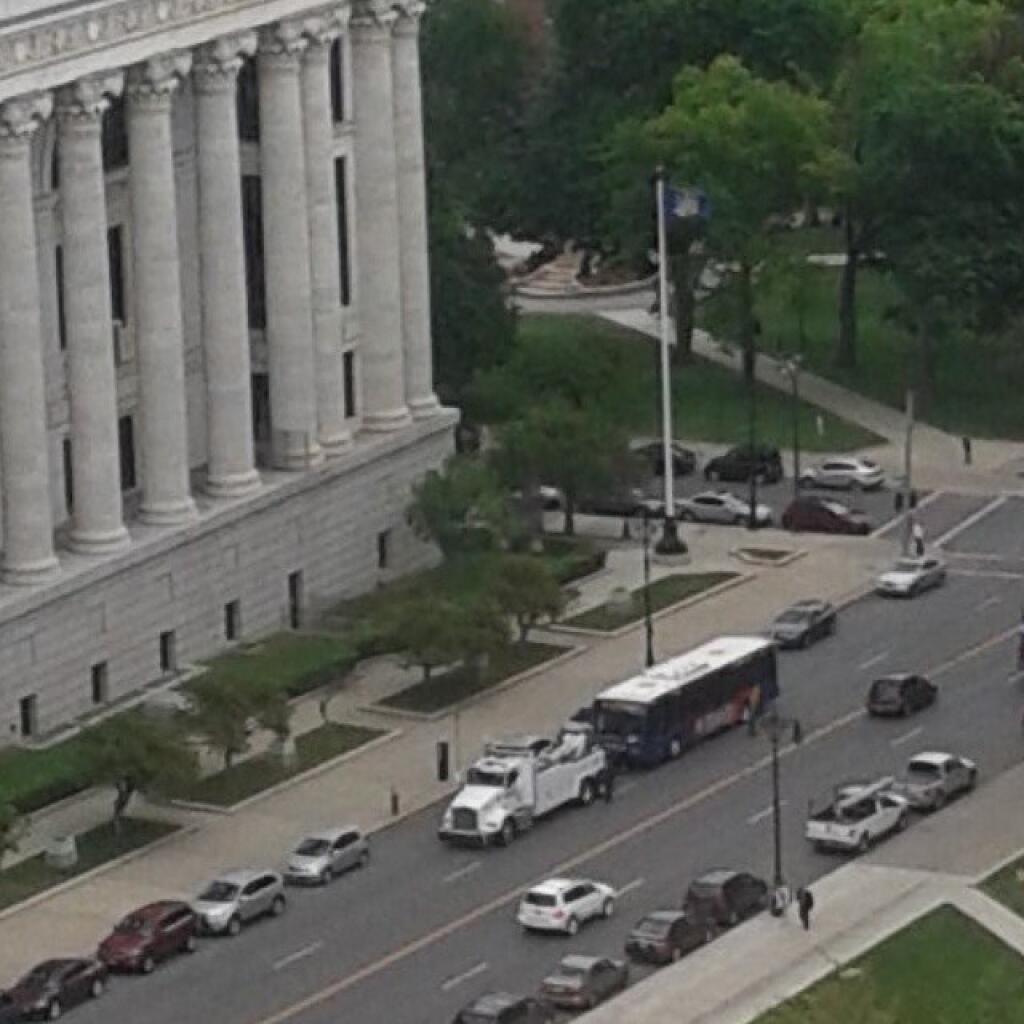 Photo: If you park illegally in Albany you get towed, even if your a @CDTA bus.