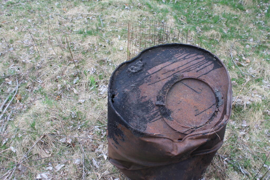 Photo: Tar Barrel Near Old Farm