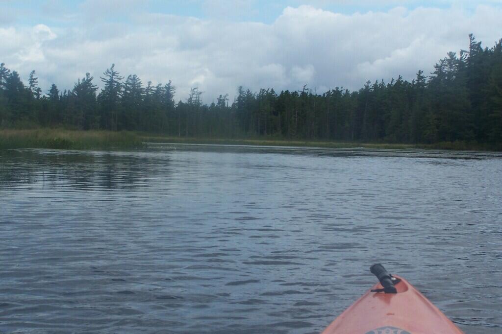 Photo: Heading Out to More Open Part of Bog River Flow