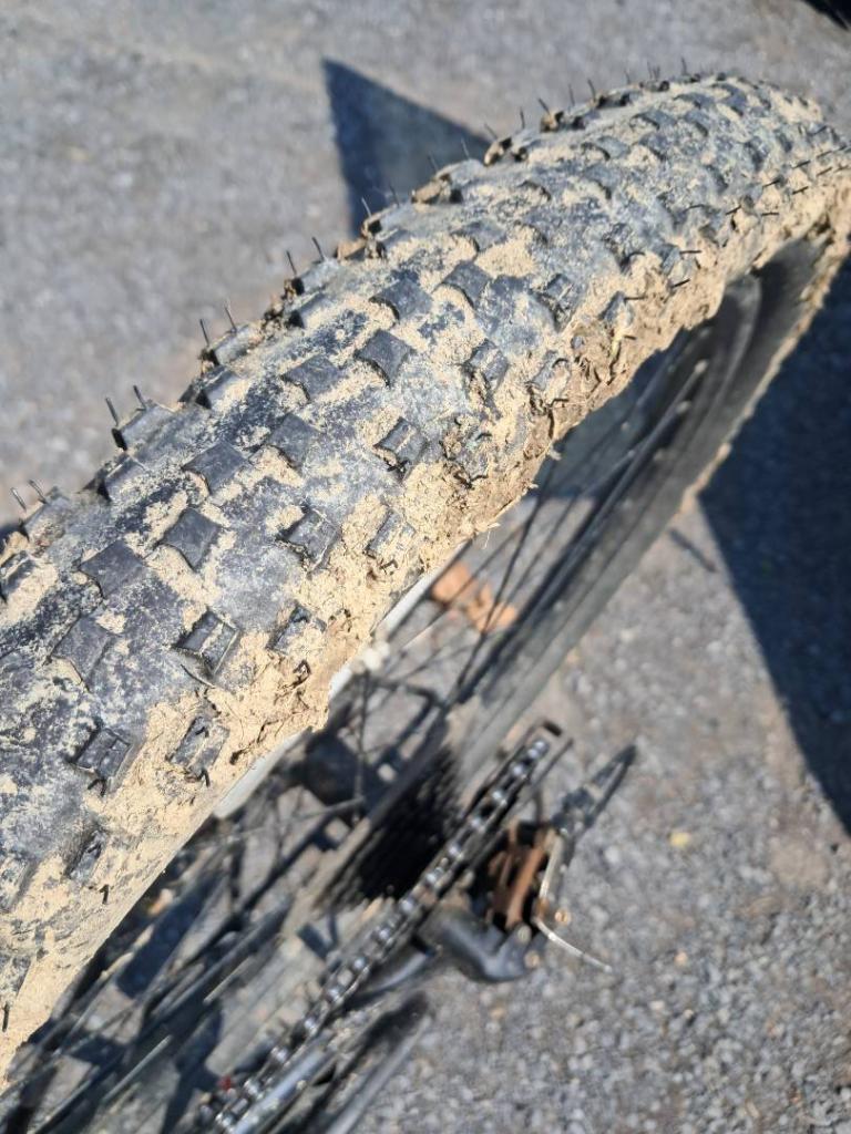 Photo: Still got a lot of cow manure on my mountain bike from riding yesterday!
