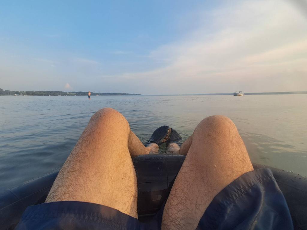 Photo: One of Moses men drove by and looked at the tube disapprovingly and continued on his way. It's not like it's an official beach but there is a lot of people in the lake.