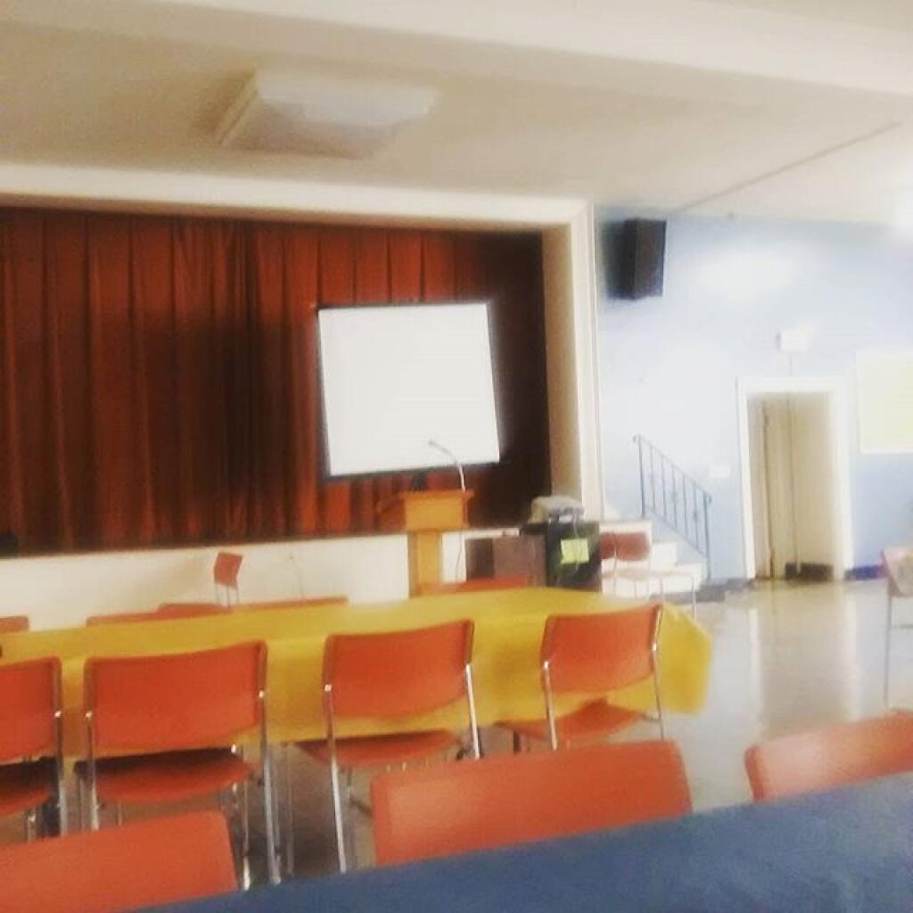 Photo: Projector set up for the Save the Pine Bush Dinner