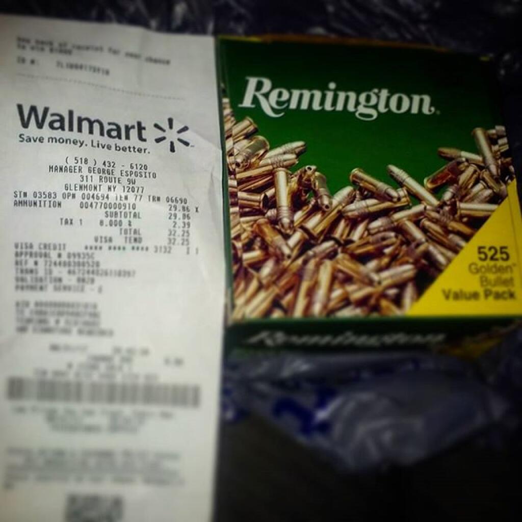 Photo: Relatively inexpensive 22lr ammo on the shelf at Walmart. Best part of Trump's America.