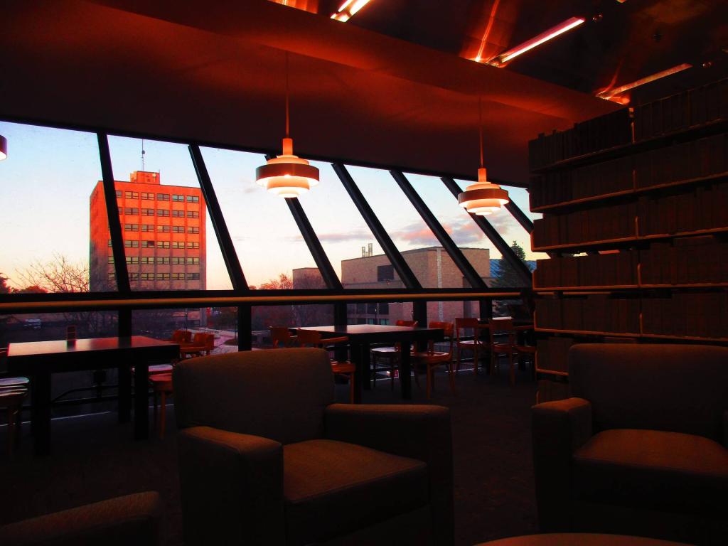 Photo: Love Those Lamps in the Fieinberg Library