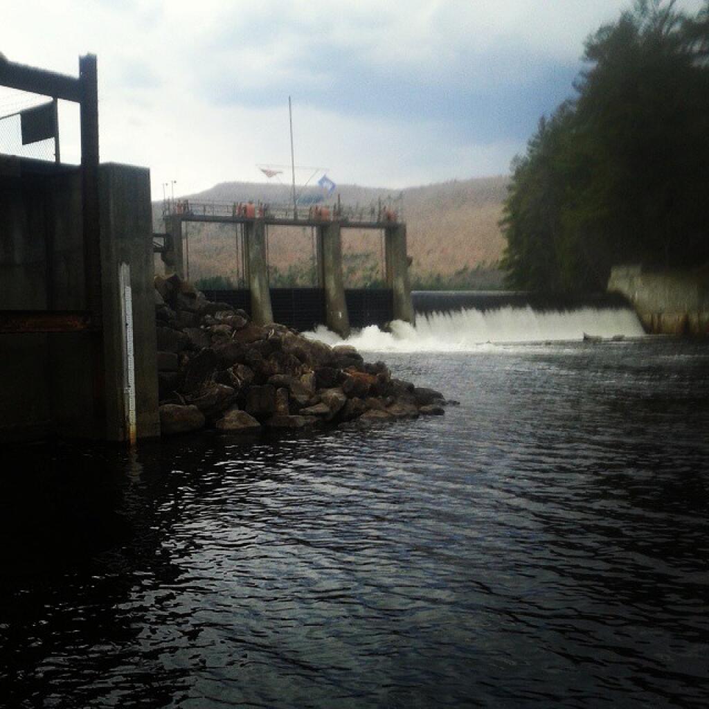 Photo: Trying my luck under the dam