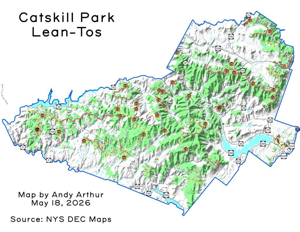 Thematic Map: Catskill Park Lean-Tos