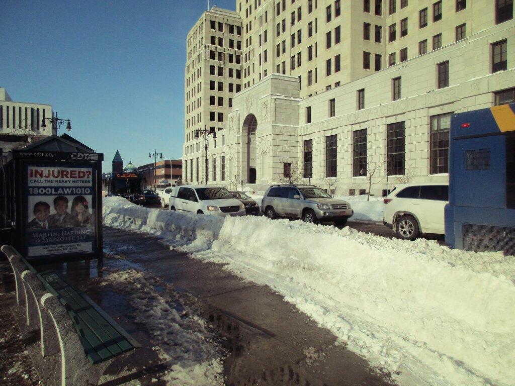 Photo: Snow Bank Blocking Bus Stop