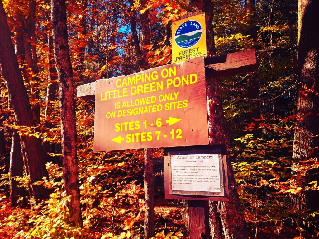Photo: Little Green Pond Campsite Sign