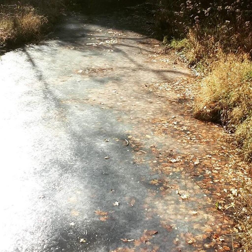 Photo: There has to two inches of ice on the Vlomans Kill