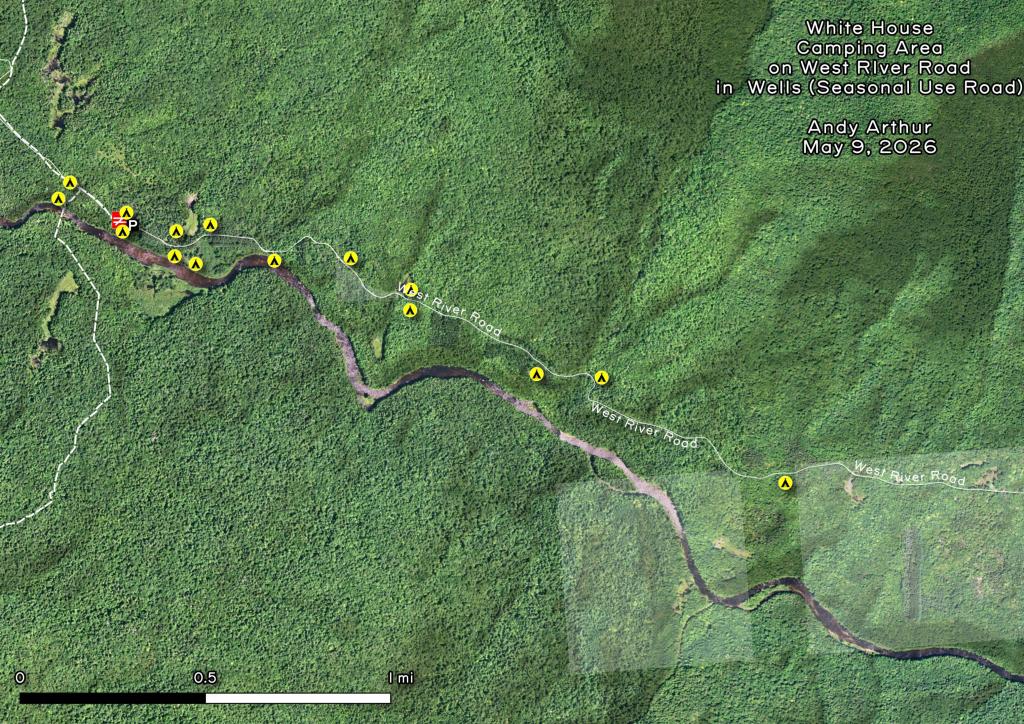 Map: White House Camping Area on West River Road in Wells