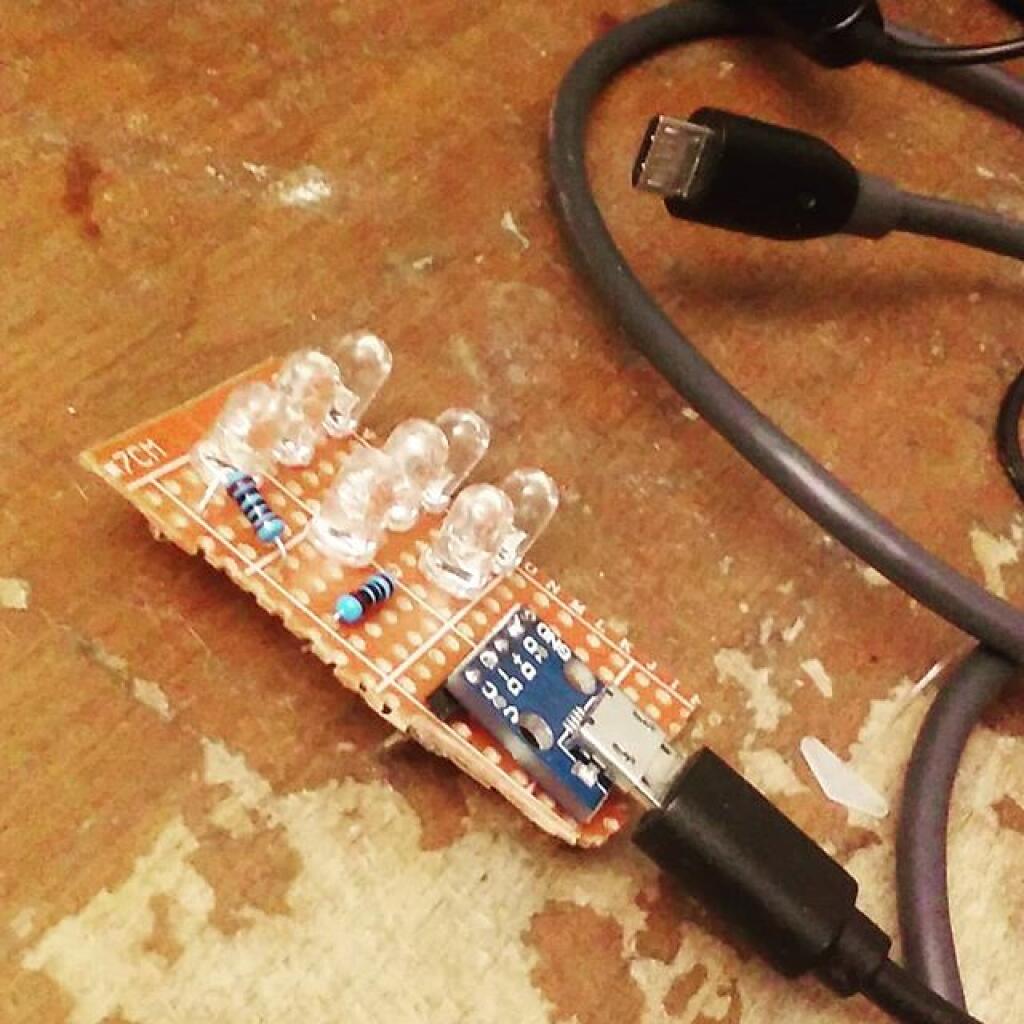 Photo: Close up of mini led light I built