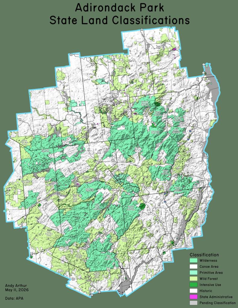 Thematic Map: Adirondack Park State Land Classifications
