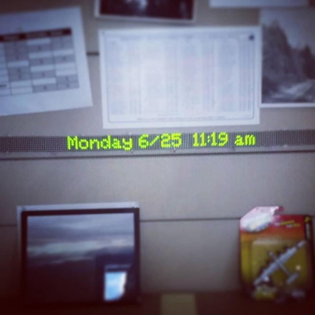 Photo: Maxx7219 is back again blinking out his messages from 8 am to 6 pm in the office