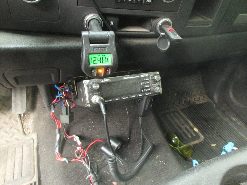 Photo: Starting Battery Voltage Monitor - CB Radio - Power For Dashcam And Cell Phone - Switch Controlling Isolator Relay